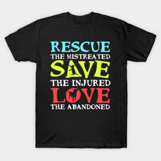 'Rescue, Save and Love' Sweet Cats Dog Gift T-Shirt